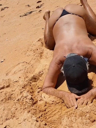 Ladysilva in Panties on the Beach What a Hot Slut