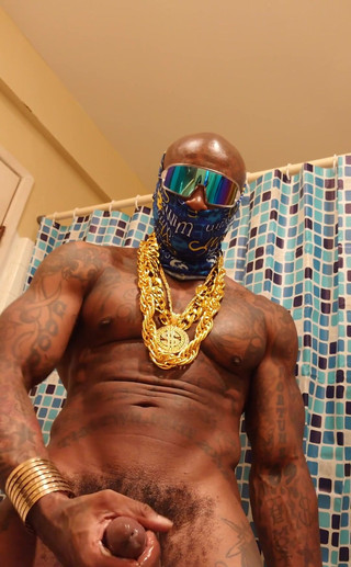 Cumming Stroking Huge Black Hairy Dick