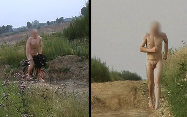 Nude Biking and Running in Nature at Mining Area