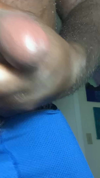 Black cock gay man jerking off & cumming with big load, while moaning & talking dirty