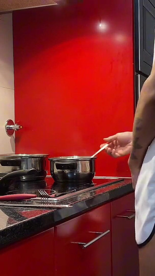 Jacking off and Cumming in the Kitchen
