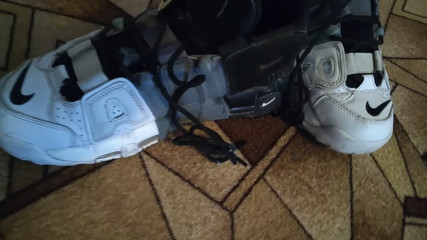 Nike Uptempo Sneakers Tie to My Cock