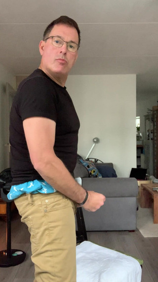 Jerking off at Home, I Cum on My Jeans, Sagging in My Ae Boxers