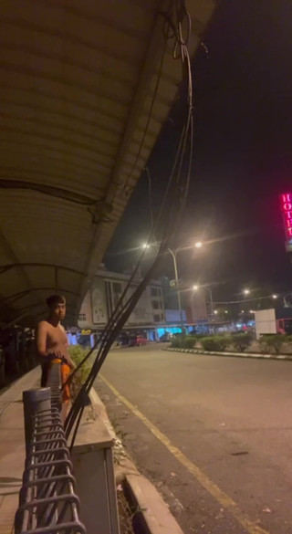 Getting Naked at The Public Bus Stop at Night
