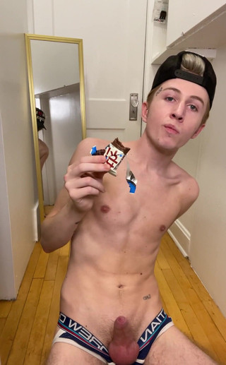 Eating a Protein Bar Except I Have a Fat Dick