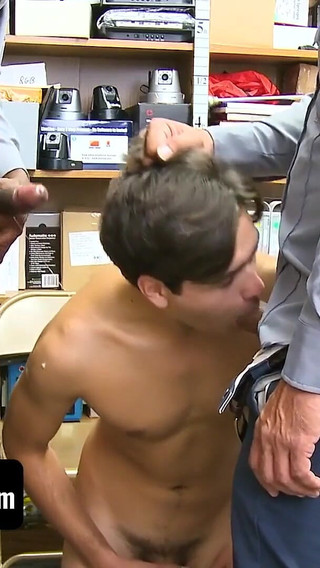 Youngperps - Bratty Attitude Twink Gets Asshole Pulverized by Hung 2 Security Guards