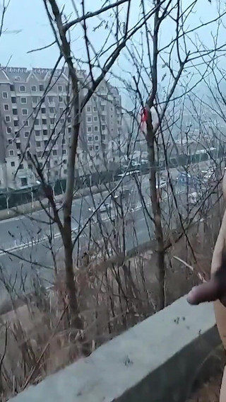 A Naked Gay Masturbating in Public Place