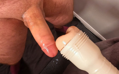 Stepdaddy Bear Pounds His New Fleshlight Butthole