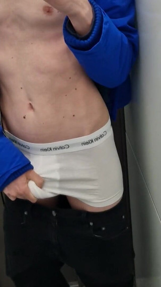 Stroking My Bulge in the Elevator
