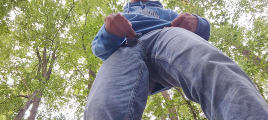 A fucking huge cock in the forest