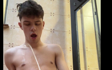 Twink Is Pissing Outside All Over Him Self and Also Tried It