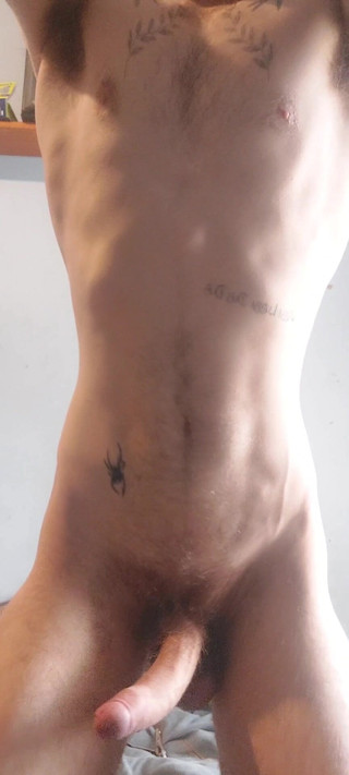 Showing off my hairy tatted body and cumming