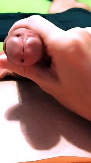 Guy Jerking off His Cock Hard to Cum with Sweet Cum