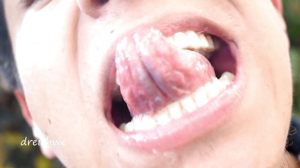 Doing tricks with my tongue in the garden