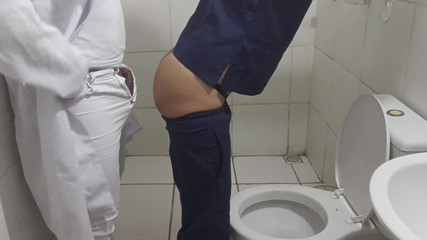 Rookie and Gifted Doctor Put It in the Nurse's Ass in the Hospital Bathroom
