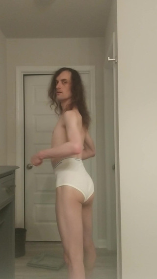Weak Girly Femboy Exposed Wearing Tighty Whities