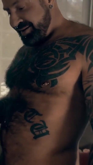 BEARFILMS - Tattooed bear Top breeds his hairy handsome lover