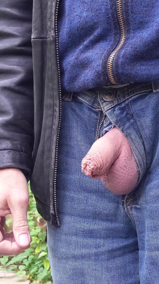 Tiny Cock Growing Bigger and Cumming Outdoors, Leather Jacket and Jeans - Rockard Stepdaddy