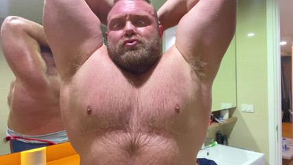 Flexing in the Bathroom After the Gym!