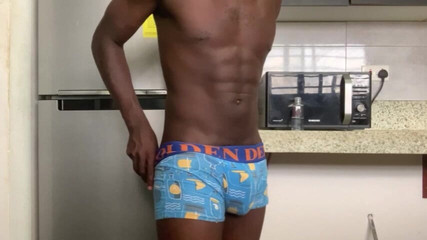 Big Cum Under Boxer, Moaning and Bulge Hard