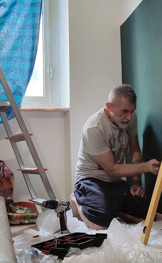 Hung Mature Stepdad Stroking While Doing Home Maintenance