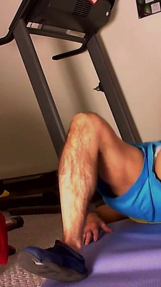 Webcam leg stretches