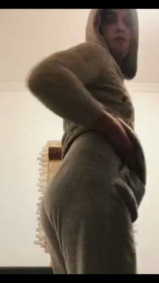 Femboy in Baby Pajamas Plays with an Intimate Toy Before Going to Bed