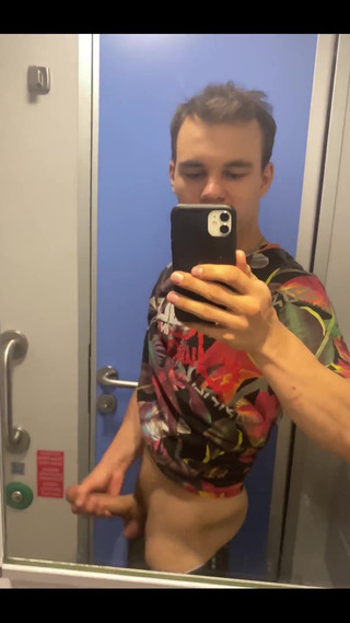 Jerking off in the Train Toilet
