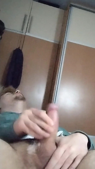 Young Boy Stroking His Fat Dick Till He Cums